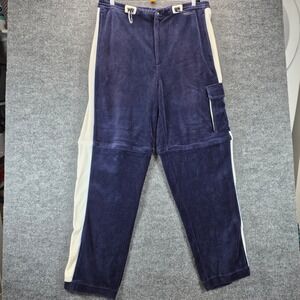 Snoop 213 Convertible Pants Velour Zip Off XL Navy Blue Mens